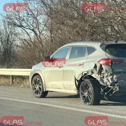 Катастрофа и задръстване на АМ "Тракия" СНИМКИ