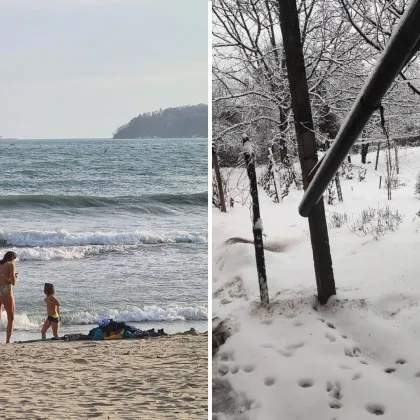Река преля на Северозапад заради снега, а във Варна се появиха плажуващи СНИМКИ и ВИДЕА