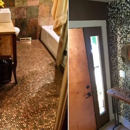 Мъж успя да преобрази банята си, използвайки монети СНИМКИ