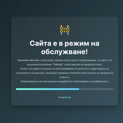 Музикалната компания Пайнер е свалила уебсайта си след като в