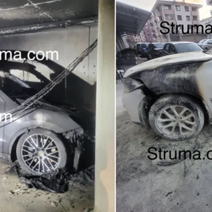 Подпалиха BMW и Porshe в Благоевград, пожарът остави кооперация без електричество