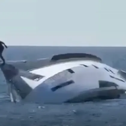 Видео на луксозна яхта потъваща само мигове след пускането ѝ