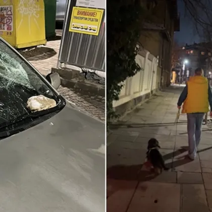 Скандал за запален двигател: Мъж атакува кола с камък в София СНИМКИ+ВИДЕО