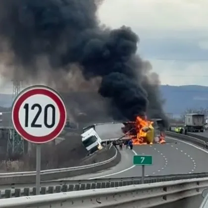 Тежък инцидент на Северната скоростна тангента на София е станал този