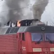 Локомотив пламна край Русе ВИДЕО