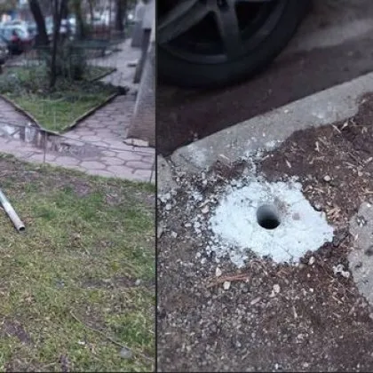 Изрязаха пътните знаци на столично кръстовище СНИМКИ