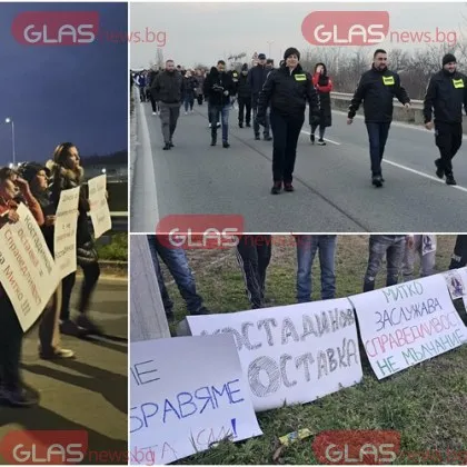 Граждани затвориха Околовръстното на Пловдив заради връщането на Васил Костадинов СНИМКИ
