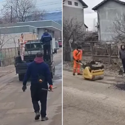 Жители на Перник сами ремонтират улицата си: Запълниха дупки със собствени средства ВИДЕО