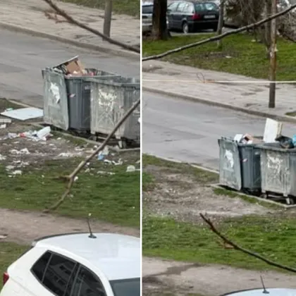 Малък жест с голям пример: Мъж почисти около контейнер в София СНИМКИ