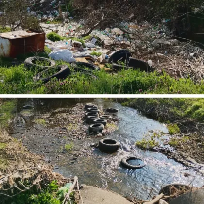 Срамна гледка: Река край Димитровград превърната в сметище