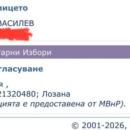 Мъж бе включен в избирателен списък в секция в Швейцария