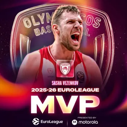 За втори път Везенков е избран за "Най-полезен играч" на сеозна