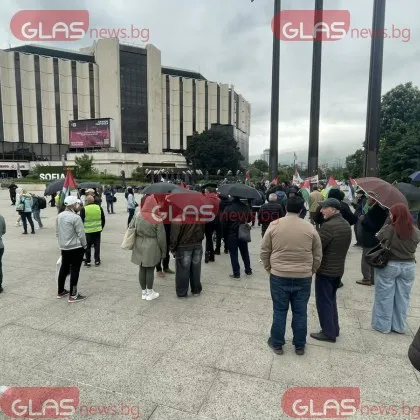Около 100 души излязоха на протест в подкрепа на Палестина в центъра на София СНИМКИ