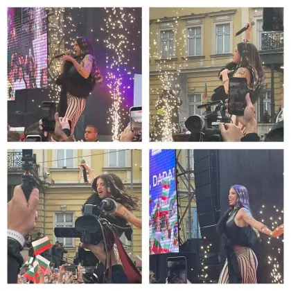 Площадът полудя! DARA слезе при феновете, София я посрещна като световна звезда ВИДЕО+СНИМКИ