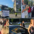 Абитуриентски парад с мотори, кран и карета пред "Санкт Петербург" в Пловдив СНИМКИ+ВИДЕО