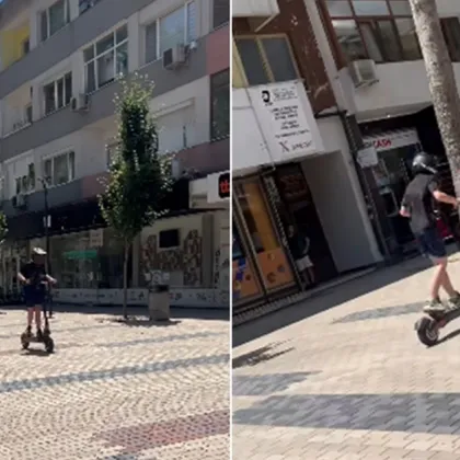 Видео заснето в централната градска част на Добрич и публикувано