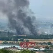 Пожар пламна край Пловдив, гъст черен дим се носи над града ВИДЕО