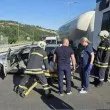 Цистерна помете кола на новия Е-79 край Мездра