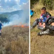Понякога героите не носят униформи: Мотористи се включиха в гасенето на пожар