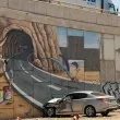 Шофьорка се блъсна в нарисуван тунел СНИМКА
