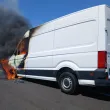 Запален бус затвори Подбалканския път край Карнобат СНИМКА