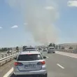Голям пожар блокира АМ &bdquo;Тракия" след Ямбол, километрична колона към Бургас СНИМКИ