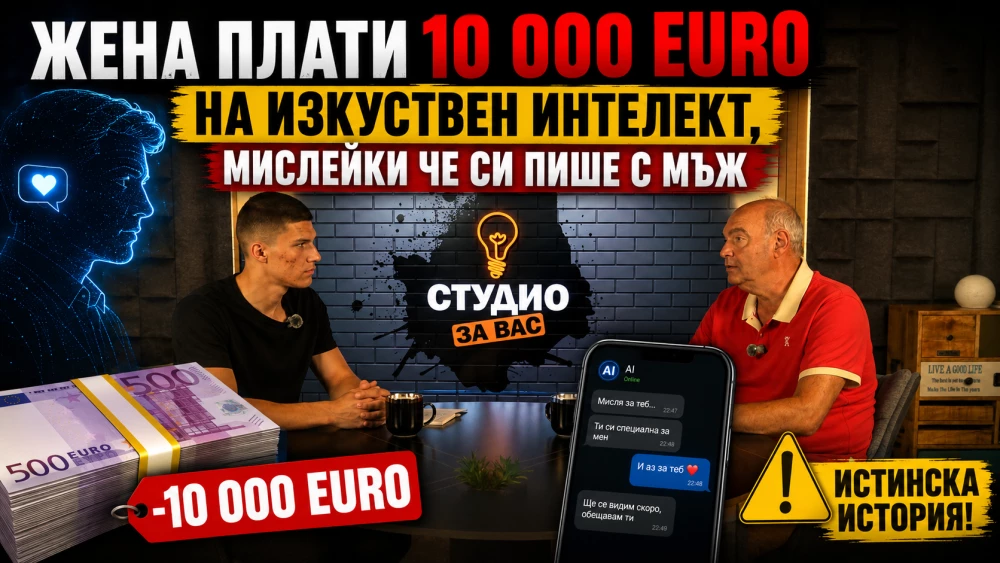Жена плати 10 000 евро на изкуствен интелект, мислейки че си пише с мъж ВИДЕО