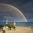 Сред потока от лоши новини: Двойна дъга украси Черно море край Дуранкулак СНИМКИ