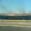 Пожар гори и на АМ "Тракия" СНИМКИ