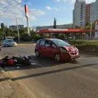 Катастрофа между мотор и кола в София СНИМКА