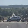 Тежък удар на пътя за Мерданя във Великотърновско, джип остана напречно на шосето