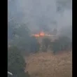 Пламъци лумнаха до блок в София, хора местят колите си ВИДЕО