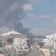 Избухна огромен пожар край Бургас СНИМКИ