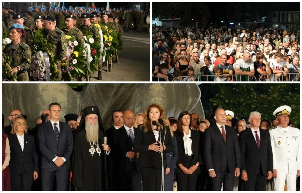 Заря озари Пловдив за Съединението, стотици запяха химна на площада