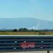 Избухна пожар край Пазарджик, вижда се от АМ Тракия СНИМКИ
