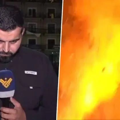 Израелски удар избухна зад телевизионен репортер в Ливан ВИДЕО