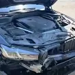Опасна маневра и висока скорост пратиха BMW в крайпътния гъсталак ВИДЕО