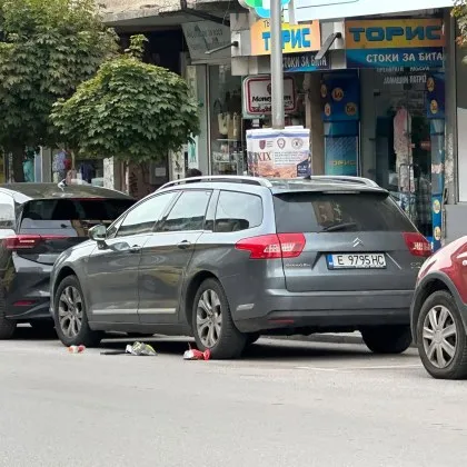 Шофьор изхвърли боклука си на улицата в центъра на Търново