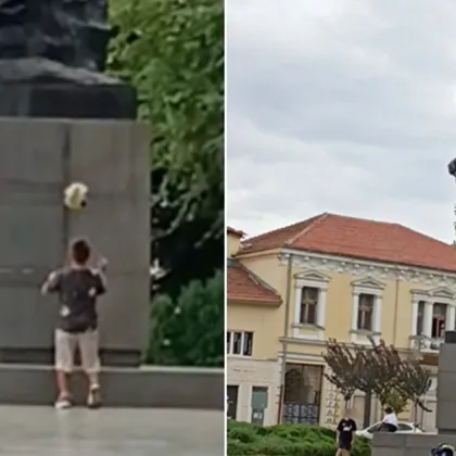 Игра с топка до паметника на Христо Ботев във Враца раздели мрежата