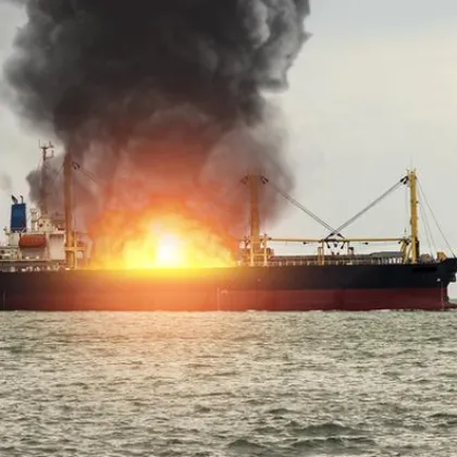 Пожар на кораб в Черно море: 8 моряци изчезнаха