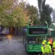 Мост "обезглави" двуетажен автобус, пострадаха 3 деца СНИМКИ