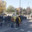 В София: Такси се обърна върху тротоар след удар СНИМКИ
