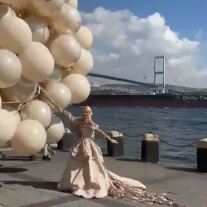 Булка едва не "отлетя" по време на сватбена фотосесия ВИДЕО