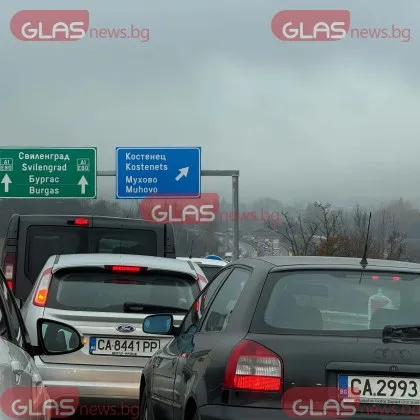 Нова тапа на АМ &bdquo;Тракия"! Километрична колона в посока Пловдив СНИМКИ ВИДЕО