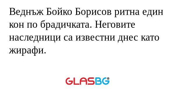 Веднъж Бойко Борисов ритна един...