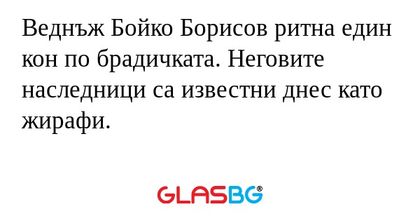 Веднъж Бойко Борисов ритна един...