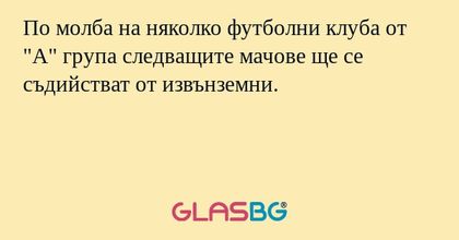 По молба на няколко футболни клуба от 