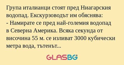 Група италианци стоят пред Ниагарския...