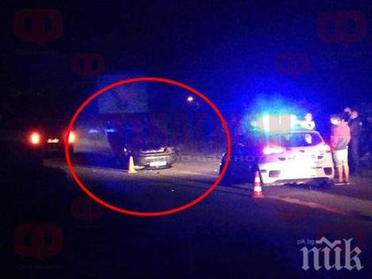 Кола се обърна по таван на пътя за Поморие
