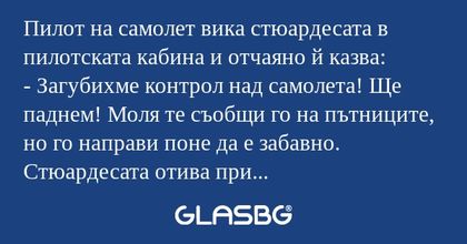 Пилот на самолет вика стюардесата...